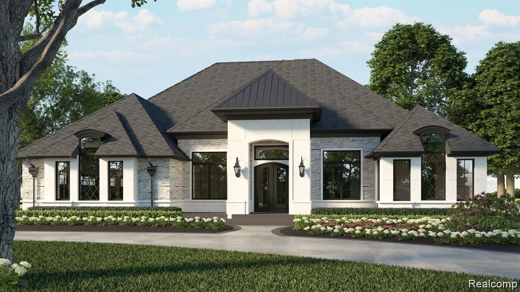OPEN HOUSE TUE & WED 4-7 PM GO TO 7121 MUERDALE, WEST BLOOMFIELD, MI. Schedule a tour for a similar built home now till July 6th! *TO-BE-BUILT NEW CONSTRUCTION AND NEW CUSTOM RANCH DESIGN BY AWARD WINNING SAPPHIRE LUXURY HOMES. Flexibility in plan size between 3,500 to 4,500 sf home with high 12'-14' ceilings throughout. This beautiful home is in Rochester school district, has 4 bedrooms, 4.1 bath and a 3 car garage. Hardwood throughout the first floor living areas, porcelain tile in foyer, mud room, baths & laundry. Owner suite w/spa like bath. Junior suite & 2 other suites have full baths. 60â€ fireplace w/tile surround in the great room. Open concept from custom designed kitchen w/quartz countertops, 60" custom double stacked cabinetry, Thermador appliances, XL island, huge walk-in pantry & optional prep kitchen. Walkout possibility in basement of 2,500-3,900 sf finished. The pictures are an example of what may be built and show upgrade options.