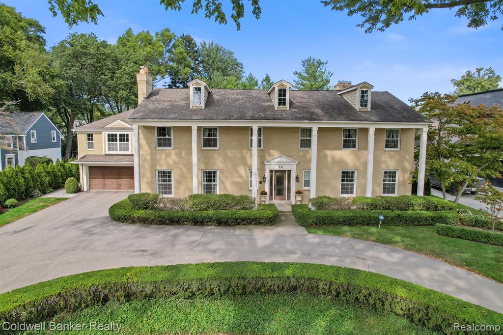 OPEN Thurs Sept 29th 5 to 7pm! Enter street off of Lakeshore! Exceptional Grosse Pointe Shores Colonial Located off Lakeshore Drive and situated on .56 acre of land. This home was professionally renovated in 2011 and offers numerous amenities. A grand foyer, custom kitchen featuring a large island, tile backsplash, Bosch and GE Monogram appliances, wine refrigerator, tile backsplash, stone flooring, columns open to dining room and family room overlooking a beautiful yard and pool. Other great features include a library, 3 ensuites, 5 fireplaces, large master his/her closet, 2nd floor laundry room, a recreation/workout room on 2nd floor, finished basement, 4 car garage, multiple patios, an amazing 1,000 sq ft pool house (mancave or home office) with kitchen, blooming perennials, circular drive and more!