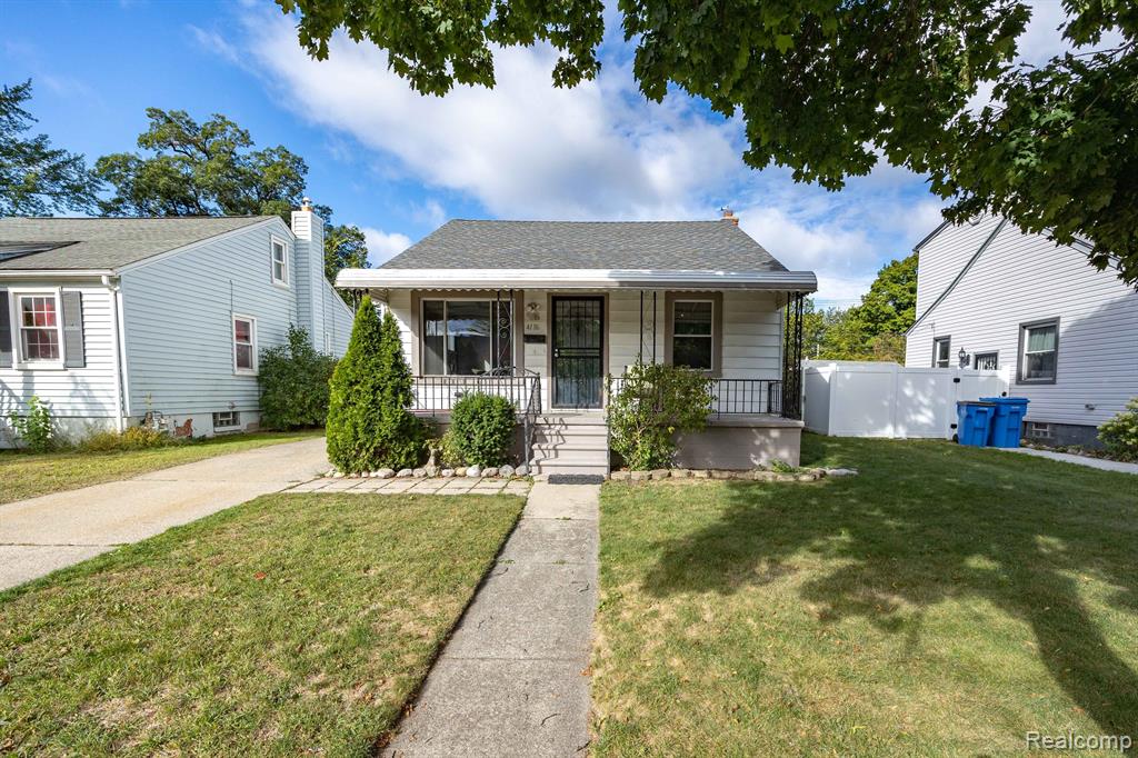 This home has been lovingly maintained by the same owner for 46 years. This radiant ranch features new paint, roof 2019, 2 bedrooms, 1 bathroom, covered porch, fenced yard, bonus family den with flex space or an additional potential bedroom, and partially finished basement with two additional rooms. There is over 1,068 sq feet of living space with 720 sq feet of partially finished basement space with a laundry area waiting for your finishing touches. The living room features hardwood floors and a large window for tons of natural light. Main bathroom is extra large with shower and a soaking jacuzzi tub. Master has a nice closet and natural light. Second bedroom with window and closet. Kitchen leads to dining space and flex space. Sliders from the den lead to a covered back porch with a nice fenced yard, shed, and detached 1 car garage with a spacious long driveway with plenty of parking. Dearborn Heights D7 Schools. Seller will have certificate of occupancy at closing. All appliances included.
