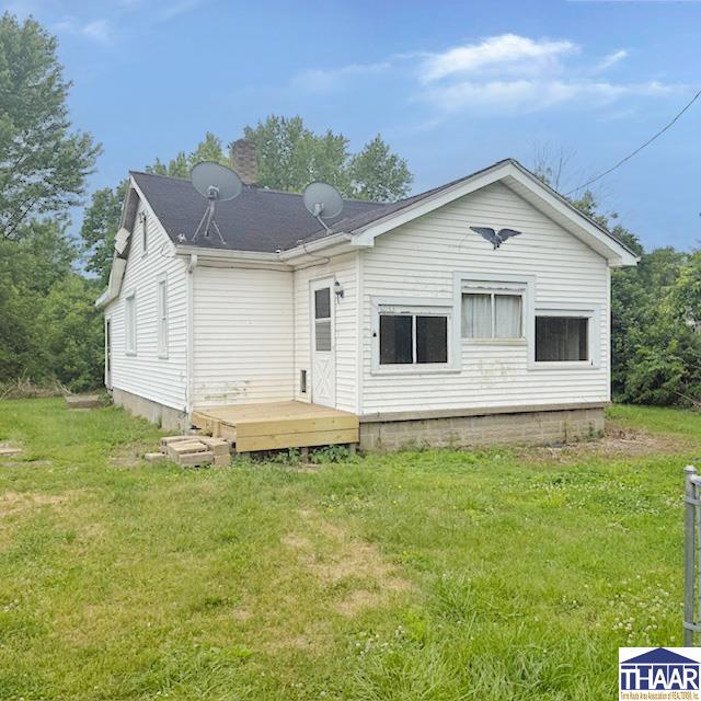 They say the beauty is in the eyes of the beholder who has the vision of owning this semi-isolated home. Located at the end of Dimmick Avenue is this Cottage style home offers 3 bedrooms and 1 large bathroom, kitchen and dining room that leads into a rather large and spacious living room. Home offers an enclosed front porch and a large oversized 2 car detach garage with a fenced in yard all on just over half acre lot.