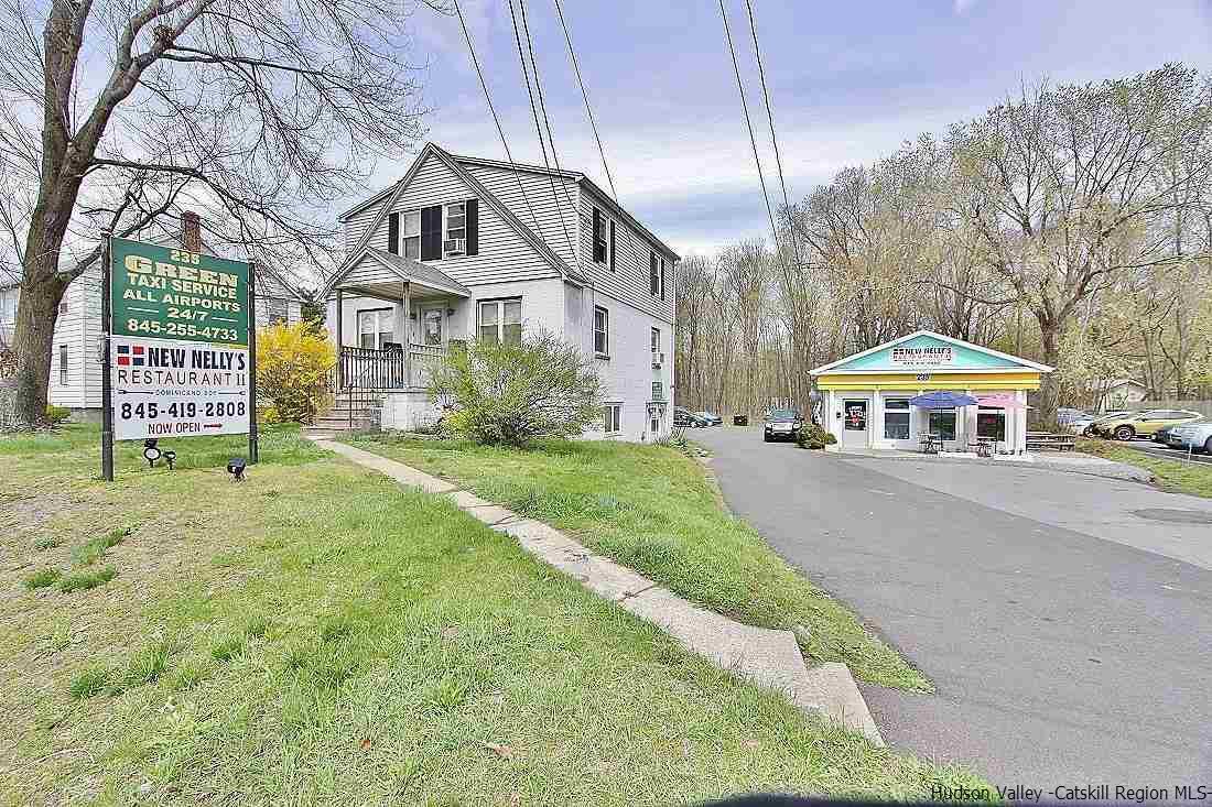Location location location, Main St New Paltz within walking distance to all shopping, college, eateries and stores. Sale includes two adjacent parcels totaling +/-1.89 acres, front parcel is a 3-unit commercial building, which can be used and office space, then a detached +/- 600 square foot restaurant building with ample parking for both buildings, property is located in a B-2 commercial zone. The additional parcel is a vacant lot (in the back) zoned R-1 and consists of about 1.43 acres. The property is hooked up to municipal sewer but currently runs off of a well.  The additional vacant lot 86.8-4-15 has the potential to develop as a residential parcel. Please see associated doc's for all income and expense info, county records, zoning and uses in the zone.